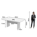Ver imagem 2 de Mesa de Reunião para Escritório Retangular 180x90cm ME4203 Branco Tecnomobili