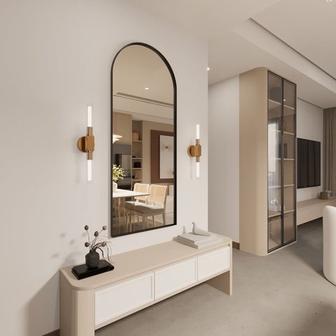 Espelho Vitral Creta - Linha Metal - - Champanhe - sem LED - 200x100