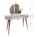 Ver imagem 4 de Penteadeira Diana Com 2 Gavetas Porta de Vidro e Nichos Branco