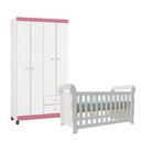 Ver imagem 6 de Berço Americano Lara e Guarda Roupa Ternura Baby 4 Portas Branco Brilho - Incorplac