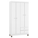 Ver imagem 2 de Berço Americano Lara e Guarda Roupa Ternura Baby 4 Portas Branco Brilho - Incorplac