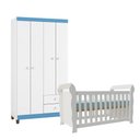 Ver imagem 7 de Berço Americano Lara e Guarda Roupa Ternura Baby 4 Portas Branco Brilho - Incorplac