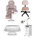 Ver imagem 1 de Kit Maca Podologia Rose Gold Mocho Armário Exaustor Bandejas Sl / Fiscomed Kit Cadeira para Podologi