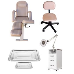 Kit Maca Podologia Rose Gold Mocho Armário Exaustor Bandejas Sl / Fiscomed Kit Cadeira para Podologi - 1
