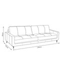 Ver imagem 4 de Sofá Decorativo Isaac 3 Lugares Sala de Estar 240cm Pés em Aço Couro Preto G88 - Gran Belo