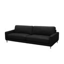 Ver imagem 2 de Sofá Decorativo Isaac 3 Lugares Sala de Estar 240cm Pés em Aço Couro Preto G88 - Gran Belo