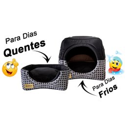 Cama Iglu e Toca para Gato Luppet Luxo Preto Vime - M - 8