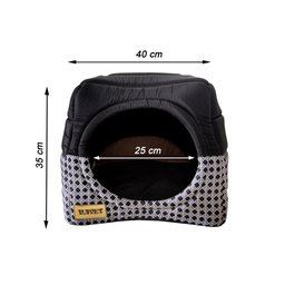 Cama Iglu e Toca para Gato Luppet Luxo Preto Vime - M - 7