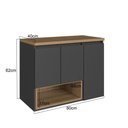 Ver imagem 4 de Gabinete Suspenso para Banheiro Cecília 80cm 3 Portas com Nicho Mel/Grafite - Faema Móveis
