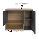 Ver imagem 2 de Gabinete Banheiro Suspenso sem Cuba 3 Portas e Nicho 80cm Mel/Grafite Cecilia