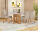 Ver mais imagens de Conjunto Sala de Jantar Mesa Téssera 120 Tampo Vidro Off White com 4 Cadeiras Téssera - Lopas Amendo