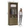 Guarda Roupa Modulado 90cm 2 Portas e 4 Gavetas Paris Avelã/Avelã Luciane Móveis - 2