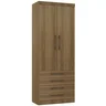 Guarda Roupa Modulado 90cm 2 Portas e 4 Gavetas Paris Avelã/Avelã Luciane Móveis - 1