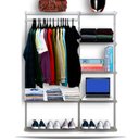 Ver imagem 1 de Estante Roupeiro Modulados Aramados Compacto Resistente 1,60m - Branco
