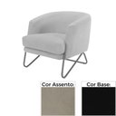 Ver imagem 1 de Poltrona MH-3788 Herval Base Metal Laca Fosca Preto Metalizado Assento Estofado Bege C