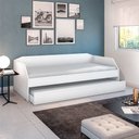 Ver imagem 3 de Sofá Cama Solteiro Duo com Cama Auxiliar em Mdf Reforçado 15mm Branco