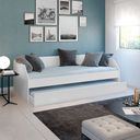 Ver imagem 1 de Sofá Cama Solteiro Duo com Cama Auxiliar em Mdf Reforçado 15mm Branco