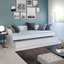 Ver imagem 1 de Sofá Cama Solteiro Duo com Cama Auxiliar em Mdf Reforçado 15mm Branco