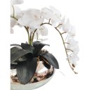 Ver imagem 2 de Arranjo Mesa da Sala com 4 Orquídeas Brancas Vaso Prata