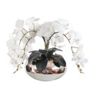 Ver imagem 3 de Arranjo Mesa da Sala com 4 Orquídeas Brancas Vaso Prata