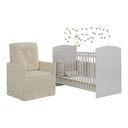 Ver imagem 2 de Berço com Colchão e Poltrona de Amamentação Olaf Multimóveis MP4087 Branco/Bege