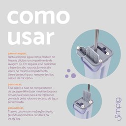 Mop Slim com Balde e Esfregão - Simplo - 6