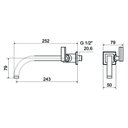 Ver imagem 2 de Torneira Lavatório Parede 1182 Athena Slim Matte Meber