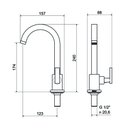 Ver imagem 2 de Torneira Lavatório Balcão 1190 Athena Slim Matte Meber