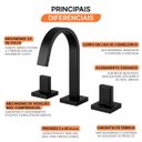 Ver imagem 5 de Misturador para Banheiro de Mesa 1878 Axiom Slim Matte Meber Preto