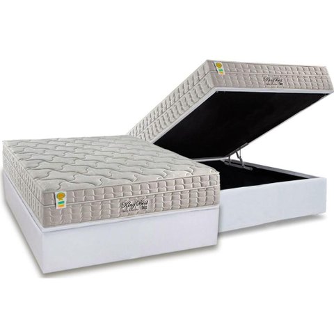 Cama Box Baú Casal: Colchão Molas Masterpocket Ensacadas D Angelis Anjos King Best New + Base Crc