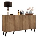 Ver imagem 1 de Aparador Buffet Retrô Multimóveis Veneza 4 Portas FG3556 Rustic/Preto