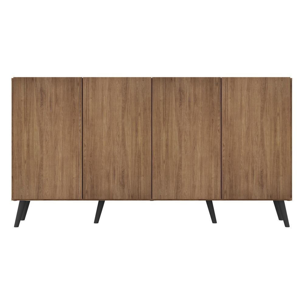 Aparador Buffet Retrô Multimóveis Veneza 4 Portas FG3556 Rustic/Preto - 7