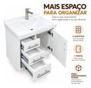 Ver imagem 5 de Gabinete p/ Banheiro Londres 66cm c/ Gavetas e Porta Armário Branco