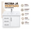 Ver imagem 3 de Gabinete p/ Banheiro Londres 66cm c/ Gavetas e Porta Armário Branco