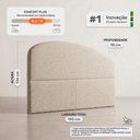 Ver imagem 4 de Cabeceira Cama Box King Colli 195cm Estofada Orgânica Moderna Linho Bege - Abmaza