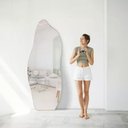 Ver imagem 1 de Espelho Decorativo Flame Orgânico 150x50 com Suporte para Banheiro Sala Escritório