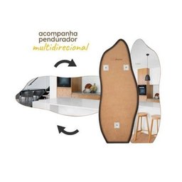 Espelho Decorativo Flame Orgânico 150x50 com Suporte para Banheiro Sala Escritório - 6
