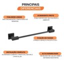 Ver imagem 5 de Porta Toalha Linear Médio Quadra Meber Metais Preto