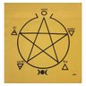 Toalha Pentagrama Para Altar, Taro E Jogos 70x70 Cm Amarela - 1