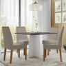 Mesa de Jantar Marina 100x100 com 4 Cadeiras Veneza Off White/Preto/Ipê/Marrom Claro - PR Móveis - 2