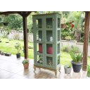 Ver imagem 2 de Cristaleira Rustica 2 Portas e Pés Luiz Xv Mel / Verde