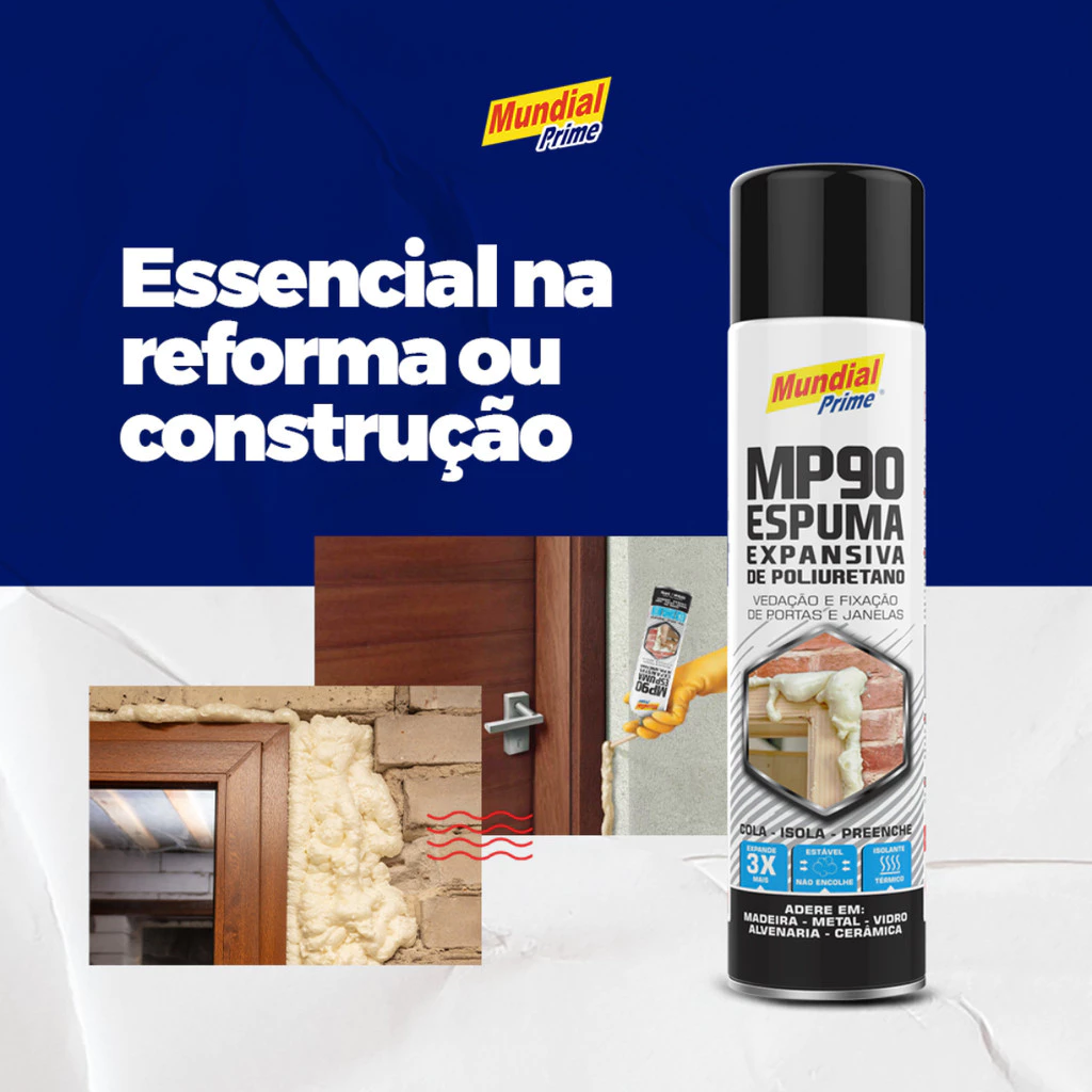 Kit 6 Espuma Expansiva de Poliuretano 500ml - Mundial Prime - 2