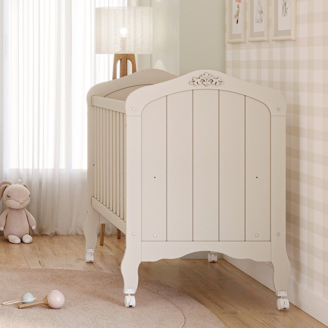 Berço Mini Cama Alegria Espresso Móveis Branco/Off White
