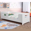 Ver imagem 1 de Cama Infantil Solteiro Montessoriana Infantil Com Proteção Lateral MDF Quarto Multiuso Branco