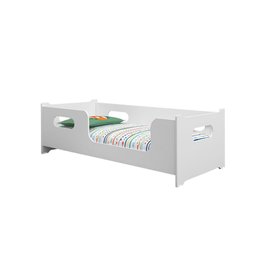 Cama Infantil Solteiro Montessoriana Infantil Com Proteção Lateral MDF Quarto Multiuso Branco - 2