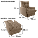Ver imagem 3 de Poltrona de Amamentaçao e Puff Montreal Boucle F498 Marrom Milani Store