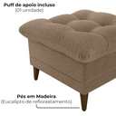 Ver imagem 7 de Poltrona de Amamentaçao e Puff Montreal Boucle F498 Marrom Milani Store