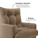 Ver imagem 6 de Poltrona de Amamentaçao e Puff Montreal Boucle F498 Marrom Milani Store