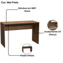Ver imagem 5 de Mesa Escrivaninha com Gaveteiro e Estante para Escritorio B31 Mel Preto Novam