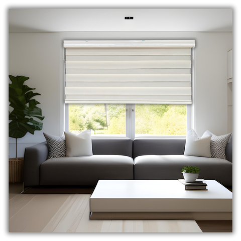 Persiana Rolo Double Vision Zebra Bege 140 (l) X 160 (a) Cortina C/ Bandô e Kit Instalação 1,40x1,60